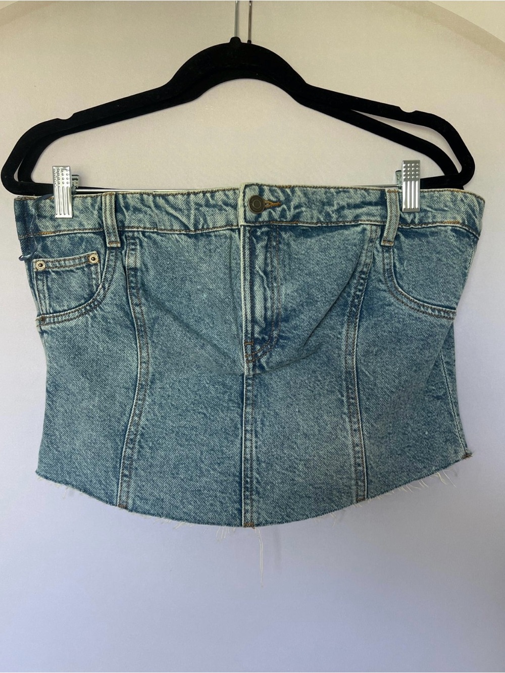 Denim Corset Jeans Top - Light Blue